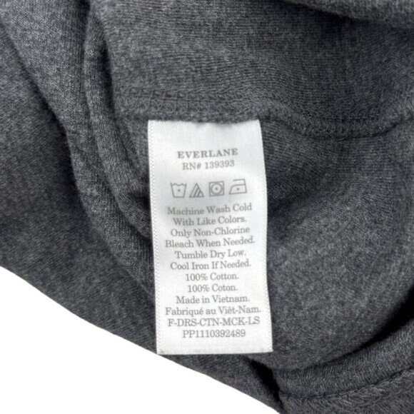 EVERLANE The Cotton Mock Neck Mini Dress Size XS Charcoal Gray Lightweight - Picture 5 of 6